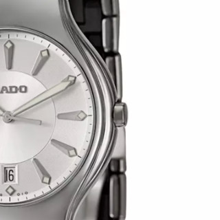 RADO 雷达 True真系列 R27654102 男士石英手表 40mm 银盘 银色陶瓷带 圆形