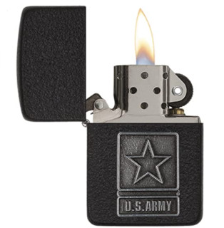 ZIPPO 之宝 28583-PARENT Army Lighters磨砂打火机 黑色裂缝