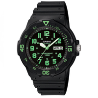 CASIO 卡西欧 经典系列 MRW200H-3BV 男士石英手表 44.6mm 黑盘 黑色树脂带 圆形