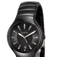 RADO 雷达 True真系列 R27653152 男士石英手表 40mm 黑盘 黑色陶瓷带 圆形