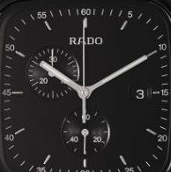 RADO 雷达 R5.5系列 R28885152 男士石英手表 36mm 黑盘 黑色陶瓷带 方形