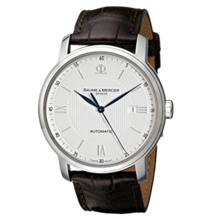 BAUME & MERCIER 名士 Classima系列 MOA08731 男士机械手表 42mm 白盘 棕色鳄鱼皮表带 圆形