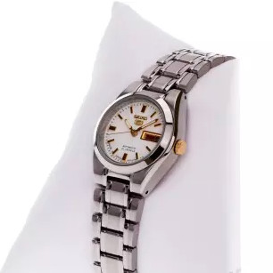 精工 SYMH17J1 SEIKO5号系列 金白盘钢带自动机械女表