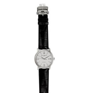 BAUME & MERCIER 名士 Classima系列 MOA08592 男士机械手表 42mm 白盘 黑色鳄鱼皮表带 圆形