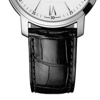 BAUME & MERCIER 名士 Classima系列 MOA08592 男士机械手表 42mm 白盘 黑色鳄鱼皮表带 圆形