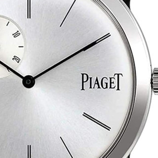 PIAGET 伯爵 ALTIPLANO系列 G0A33112 男士机械手表 40mm 银盘 黑色鳄鱼皮带 圆形