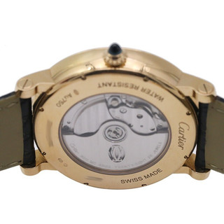 Cartier 卡地亚 ROTONDE DE CARTIER腕表系列 W1556220 男士机械手表 42mm 白盘 棕色鳄鱼皮带 圆形