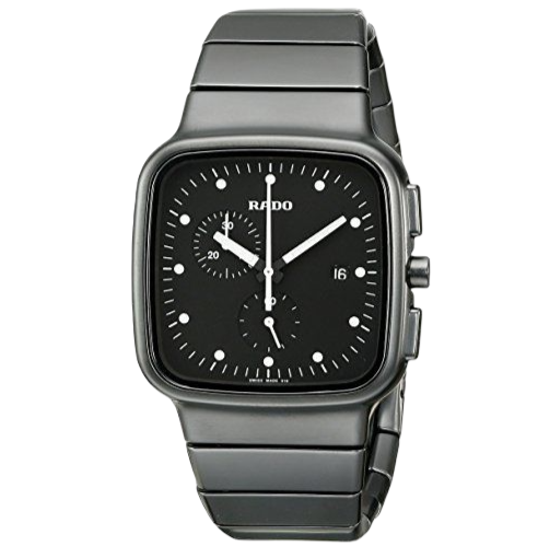 RADO 雷达 R5.5系列 R28886182 男士石英手表 36mm 黑盘 黑色陶瓷带 方形