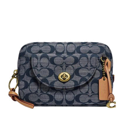 真心好礼coach蔻驰3236b4cb经典logo印花女士腰包