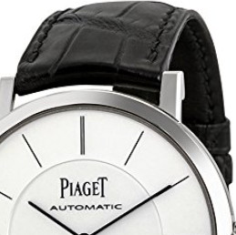 PIAGET 伯爵 ALTIPLANO系列 G0A35130 男士机械手表 43mm 银盘 黑色鳄鱼皮表带 圆形