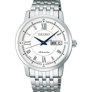 SEIKO 精工 Presage系列 SARY025 男士机械手表 39mm 白盘 银色精钢带 圆形