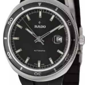 RADO 雷达 D-STAR帝星系列 R15959159 男士机械手表 42mm 黑盘 黑色橡胶表带 圆形