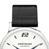 MONT BLANC 万宝龙 明星系列 107073 男士机械手表 39mm 白盘 黑色鳄鱼皮表带 圆形