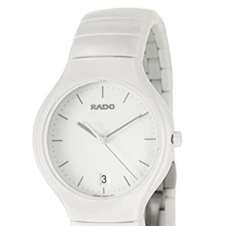 RADO 雷达 True真系列 R27695022 女士石英手表 40mm 白盘 白色陶瓷表带 圆形