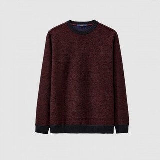 【加绒内里】男士混纺舒适保暖长袖针织衫 XL 暗红X5