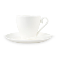 艾芳贝儿骨质瓷纯白咖啡杯碟 骨瓷陶瓷卡布奇诺