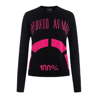 EMPORIO ARMANI 阿玛尼奢侈品女士字母羊绒针织衫 6Z2MWW-2M70Z BLACK-0999 36