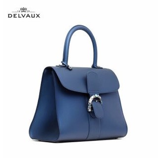 DELVAUX 女包奢侈品包包单肩斜挎手提包中号 Brillant系列20圣诞系列 限量版圣诞礼物女 海军蓝