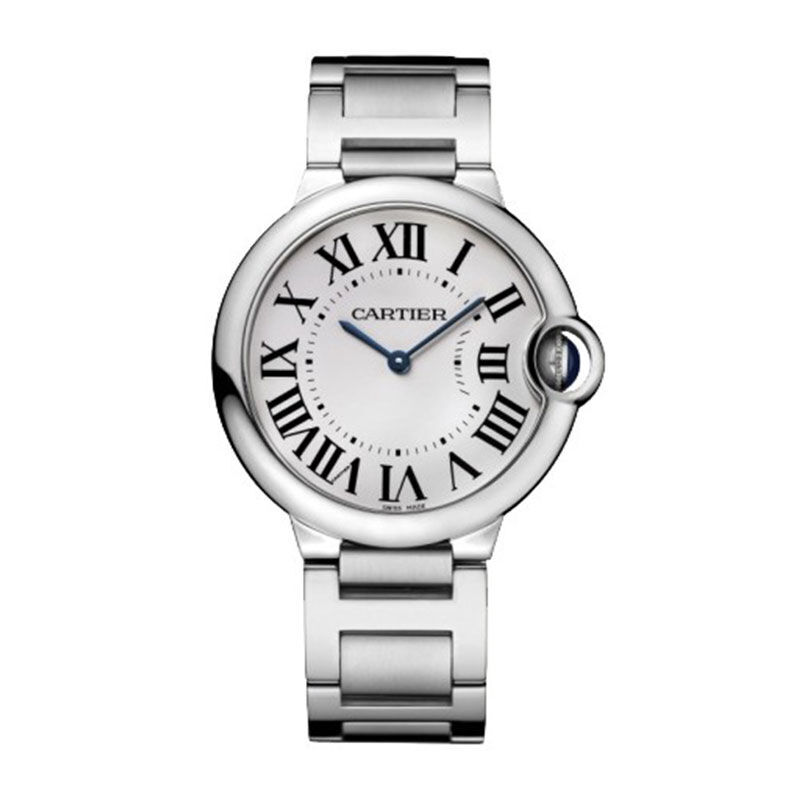 Cartier 卡地亚 BALLON BLEU DE CARTIER腕表系列 W69011Z4 中性石英手表 36.6mm 白盘 银色不锈钢带 圆形