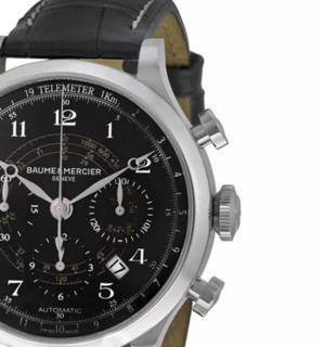 BAUME & MERCIER 名士 CAPELAND卡普蓝系列 MOA10168 男士机械手表 42mm 黑盘 黑色鳄鱼皮带 圆形