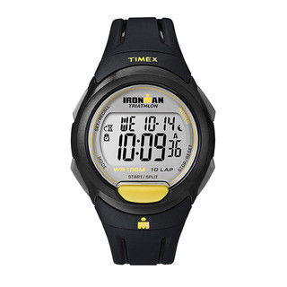 TIMEX 天美时 Triathlon系列 T5K779 中性电子手表 灰盘 黑色树脂表带 圆形