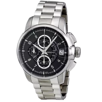 HAMILTON 汉米尔顿 永恒经典系列 H40616135 男士机械手表 47.5mm 黑盘 银色不锈钢表带 圆形