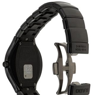 RADO 雷达 True真系列 R27653762 男士石英手表 40mm 黑盘 黑色陶瓷表带 圆形