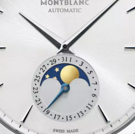 MONT BLANC 万宝龙 大班系列 110699 男士机械手表 39mm 白盘 黑色皮革表带 圆形