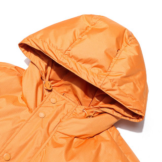 600蓬松保暖 男款挡风御寒潮搭长袖连帽男式长款羽绒服 XL 橙色