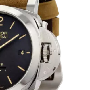 PANERAI 沛纳海 LUMINOR 1950系列 PAM00533 男士机械手表 44mm 黑盘 棕色皮革表带 圆形