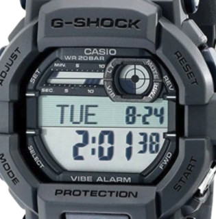 CASIO 卡西欧 G-SHOCK系列 GD350-8 男士电子手表 53mm 灰盘 灰色树脂表带 圆形