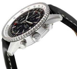 BREITLING 百年灵 Navitimer World系列 A2432212-B726BKLT 男士机械手表 46mm 黑盘 黑色皮革表带 圆形