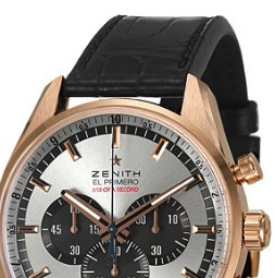 ZENITH 真力时 EL PRIMERO系列 18.2040.4052/21.C496 男士机械手表 42mm 银盘 黑色鳄鱼皮带 圆形