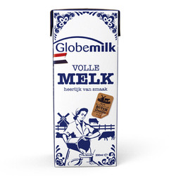 Globemilk 荷高 荷兰原装进口 3.7g优蛋白全脂纯牛奶 200ml*24 高钙营养早餐奶