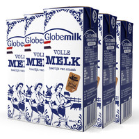 88VIP：Globemilk 荷高 3.7优乳蛋白 全脂纯牛奶1L*6