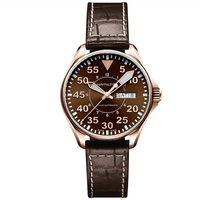 HAMILTON 汉米尔顿 卡其航空系列 H64445595 男士机械手表 38mm 棕盘 棕色小牛皮表带 圆形