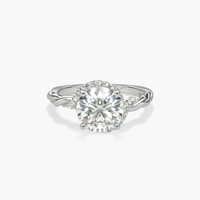 【仅戒托】铂金 Monique Lhuillier 扭纹无限式钻石订婚戒指（1/4 克拉总重量）