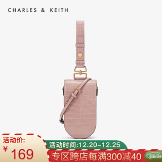 CHARLES＆KEITH女包拼色装饰女士手提单肩包女CK2-50700902 Mauve紫红色 S