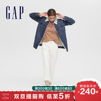 Gap女装仿羊羔绒保暖牛仔外套秋冬500625 时尚加绒上衣女