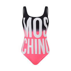 MOSCHINO 女士拼色字母印花连体泳衣