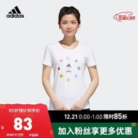 阿迪达斯官网 adidas W PKMN BDGS T宝可梦联名女装训练运动短袖T恤GN3003 白 A/M(165/88A)