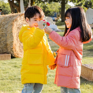 移动专享：RuiCheng 睿珵 冬季中长款儿童加厚连帽羽绒服