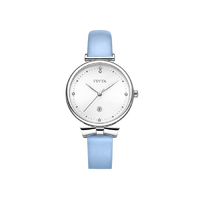 FIYTA 飞亚达 Young+系列 DL851002.WWL 女士石英手表 32mm 白盘 蓝色牛皮表带 圆形
