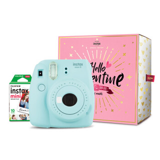 富士instax立拍立得 一次成像相机 mini9 (mini8升级款) 限量礼盒 冰霜蓝（含10张相纸）