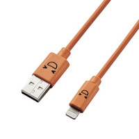 ELECOM 宜丽客 MPA-FUAL12CWH Lightning 数据线 1.2m 橙色