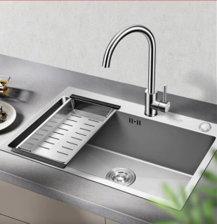 Vatti 华帝水槽 华帝 Vatti 304不锈钢手工加厚水槽洗碗池大容量单槽洗菜盆配360 自由旋转健康环保厨房水龙头 报价价格评测怎么样 什么值得买