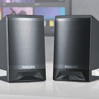 PHILIPS 飞利浦 SPA33 2.0声道 家居 多媒体音箱 黑色