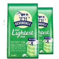 考拉海购黑卡会员：Devondale 德运 高钙脱脂成人牛奶粉 1000g*2袋