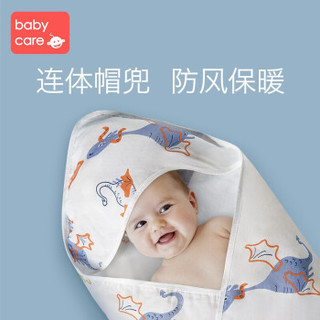 babycare婴儿初生包被夏季薄款春秋新生儿宝宝襁褓巾纯棉纱布抱被 埃利维飞龙-双层纱布 90x90cm