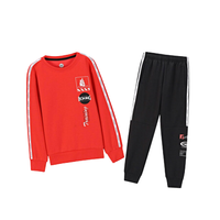 361° 女童休闲运动套装 N62031401 雀花红/经典黑色